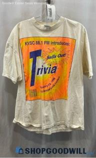 VTG KVSC 88.1 FM Trivia Men's White Graphic T-Shirt - Sz XL