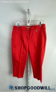 Michael Kors Women's Orange Red Crop Chino Pants - Sz 8