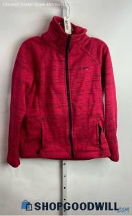 Columbia Women's Heather Red Full Zip Sweater - Sz L