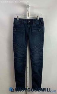 Rock Revival Women's Blue Dark Washed Skinny Biker Jeans - Sz 20