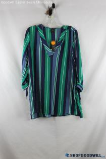 NWT Worthington Green / Blue Polyester Blouse - Size L