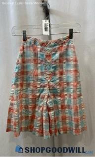 Jantzen Women's VTG Pink/Blue Plaid A-Line Skirt - Sz 6