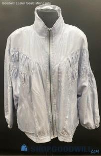 EVR Dusty Blue Woman's Silk Jacket - Sz L