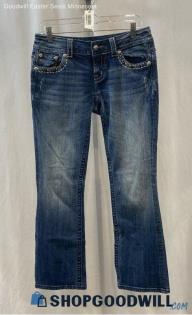 Miss Me Women's Weathered Blue Slim Bootcut Jeans - Sz 27