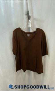 Chico's Women's Brown V Neck T-Shirt - Sz XL