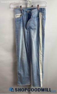 Athleta Women's Blue/White Straight Jeans - Sz 0