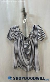 NWT Torrid Women's White/Navy Striped Off the Shoulder T-Shirt - Sz 2X