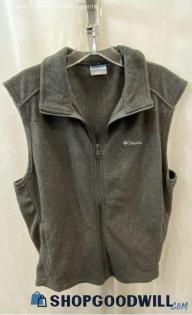 Columbia Men's Gray Fleece Lightweight Zip Up Vest - Sz M