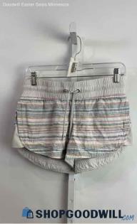 Athleta Women's Multicolored Striped Pull on Linen Shorts - Sz 6