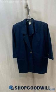 Cabin Creek Women's Navy Blue Cotton/Poly blazer - Sz M