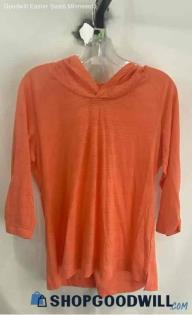 Columbia Women's Orange Pattern Hoodie Sweatshirt - Sz L