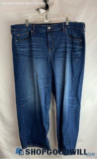 NWT Torrid Women's Weathered Blue Dark Washed Mid-Rise Wide Leg Jean sz 20S