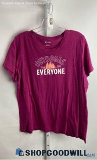 Columbia Women's Dark Pink Logo Graphic Pullover T-Shirt - Sz 1X