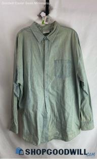 Crystal Springs Men's VTG Weathered Blue Denim Long Sleeve Button Up - Sz XXL