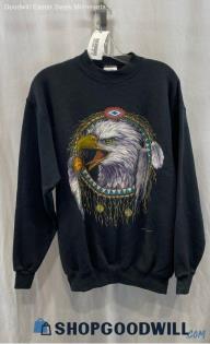 Bald Eagle Men's Black Crewneck Sweater - Sz M