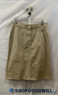 Pendleton Women's Beige Canvas Straight A-Line Knee Length Skirt - Sz 10