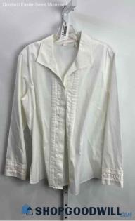 Chico's Women's White Lightweight Poplin Button Up Shirt - Sz XL