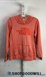 The North Face Women's Pink Heather Logo Graphic Fleece Lined Tech Hoodie Sz XS