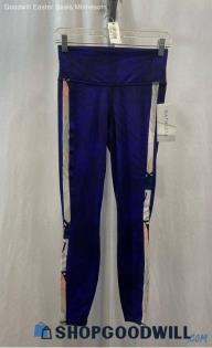 NWT Athleta Women's Blue/Pink Palm Patterned Active Leggings - Sz XS