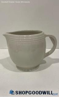 Round White Ceramic Pitcher