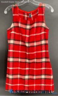 Blue Family Junior Red Plaid Jumper dress