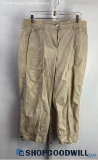 Chico's Women's Tan Cropped Straight Pants - Sz M