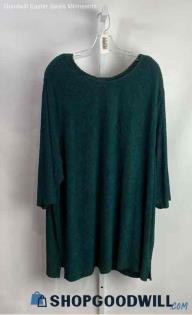 Sharade Women's VTG Forest Green Loose Popcorn Knit Boat Neck Sweater - Sz 26