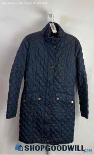 Lucky Brand Women's Navy Blue Lightweight Button Zip Quilted Puffer Jacket sz S