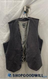 Armani Exchange Men's Gray/Black Patterned Button Up Adjustable Vest - Sz L