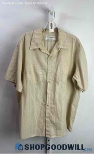 WearGuard Men's Beige/Gray Striped Lightweight Button Up Shirt - Sz XXL