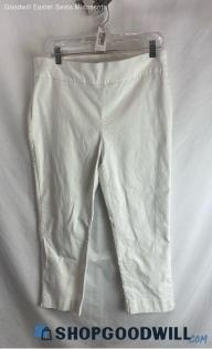 Chico's Women's White Pull On Cropped Pants - Sz 12