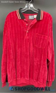 Men's Red LS Polyester blend shirt by 445 Fifth - Sz XXL