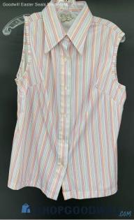 Sears The Shirt Women's Sleeveless Pastel strip shirt - Sz 38