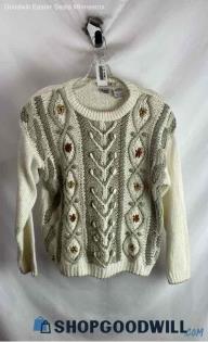 Huntington Ridge VTG Women's White Knit Sweater - Sz M