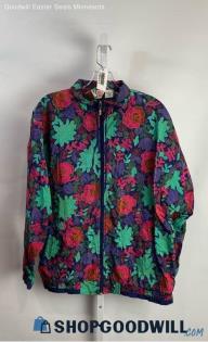 Bold Spirit VTG Women's Multicolor Pattern Lightweight Windbreaker Jacket - Sz L