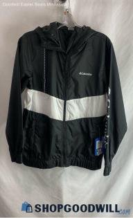 NWT Columbia Women's Black/White Mid Stripe Lightweight Zip Windbreaker sz XS