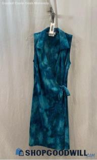 Byer Too! VTG Women's Blue Wrap Dress - Sz L