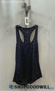 Athleta Women's Navy/White Striped Racerback Tank Top - Sz S