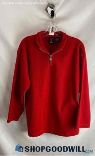 Sonoma Sport VTG Women's Red 1/4 Zip Fleece Sweater - Sz S