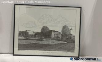 Richard DeSpain Signed Framed Building Drawing Print "MN Judicial Center" 17/150