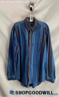 Alexander Julian VTG Men's Blue Stripe Button Up Shirt - Sz L