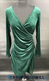 Huhot Women's Forest Green Formal LS Dress - Sz S