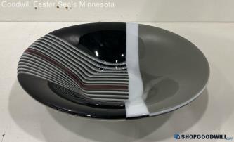 Black White Red Striped Pattern Lager Bowl Dish