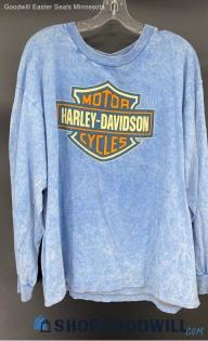 Harley Davidson Men's Baby Blue LS T- shirt - Sz XL