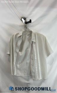 Christie & Jill VTG Women's White Sheer Button Up Shirt - Sz 8