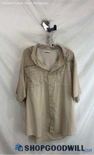 Columbia Men's Oatmeal Tech Button Up Shirt - Sz XL