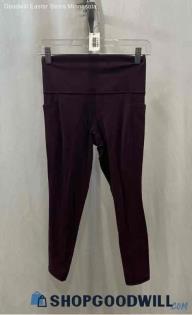 Athleta Women's Maroon High Waisted Pocketed Ankle Leggings - Sz S