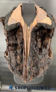 Women's Faux Fur & faux Leather vest