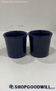 2pc Fiesta Cobalt Dark Blue Coffee Mugs Cups Ring Handle