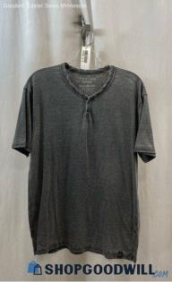 Lucky Brand Men's Gray Henley 1/4 Button Lightweight T-shirt - Sz L